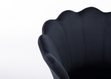 aria fotel muszelka czarny - chromowane nogi